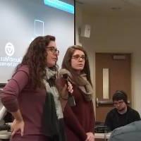 Alumni mentors speak to a class at GVSU